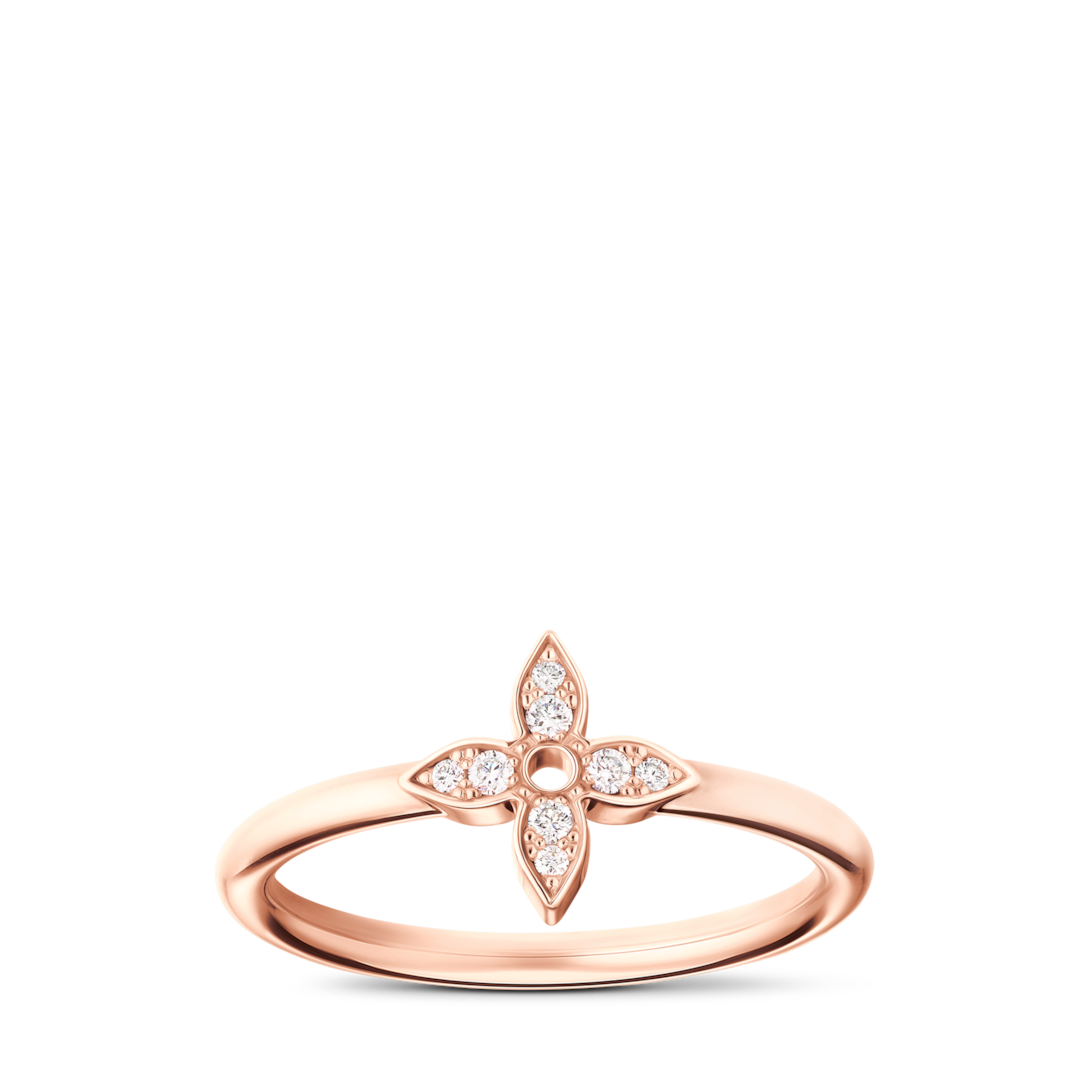 Idylle Blossom Single Ring, Pink Gold and Diamonds - Jewelry